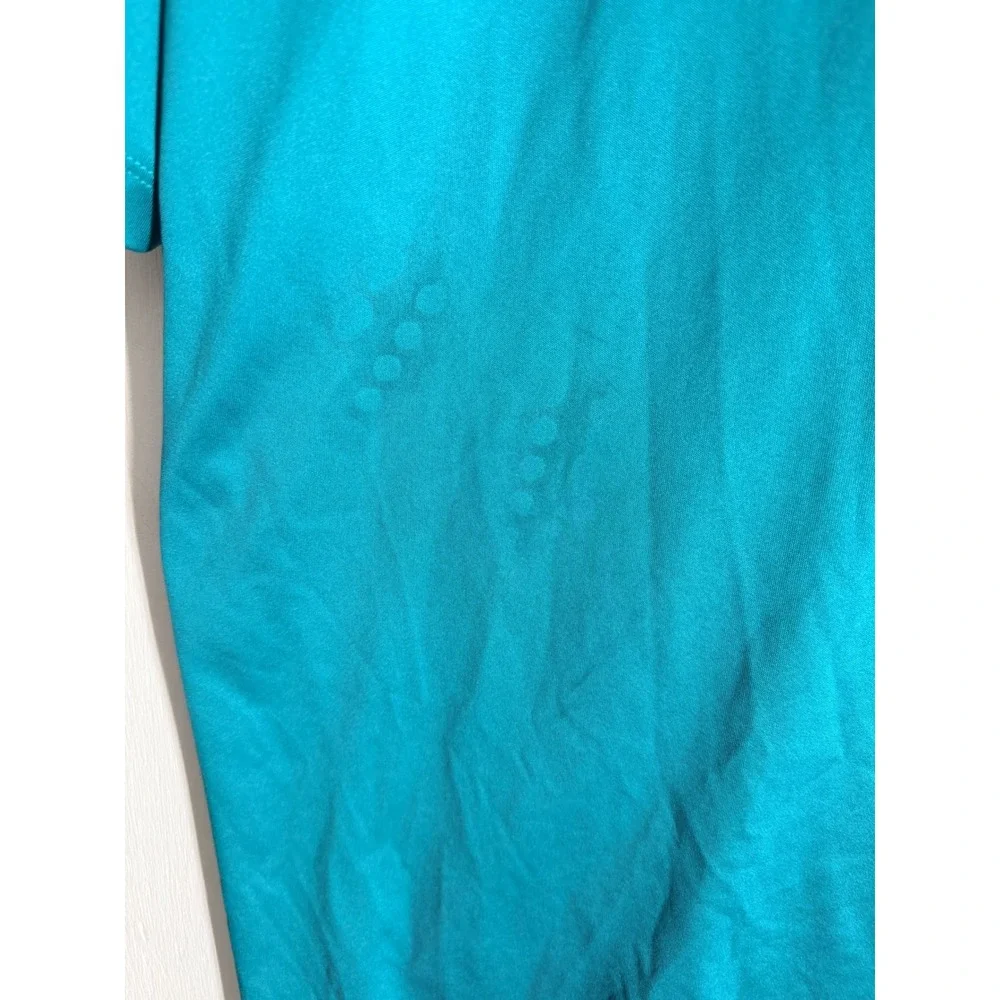 Adidas Golf Polo Shirt Mens Large Teal Blue Short Sleeve Performance Activewear
